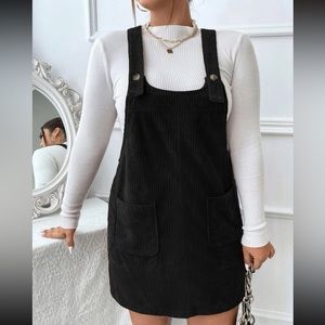 Boho corduroy overall dress
